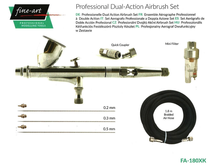Fine-Art Dual Action Airbrush Set FA-180XK