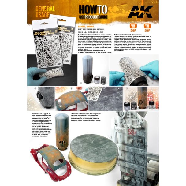 AK Interactive Flexible Airbrush Stencil 1/20 1/24 1/35 Scale
