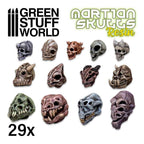 Green Stuff World ALIEN Martian Skulls Resin Set