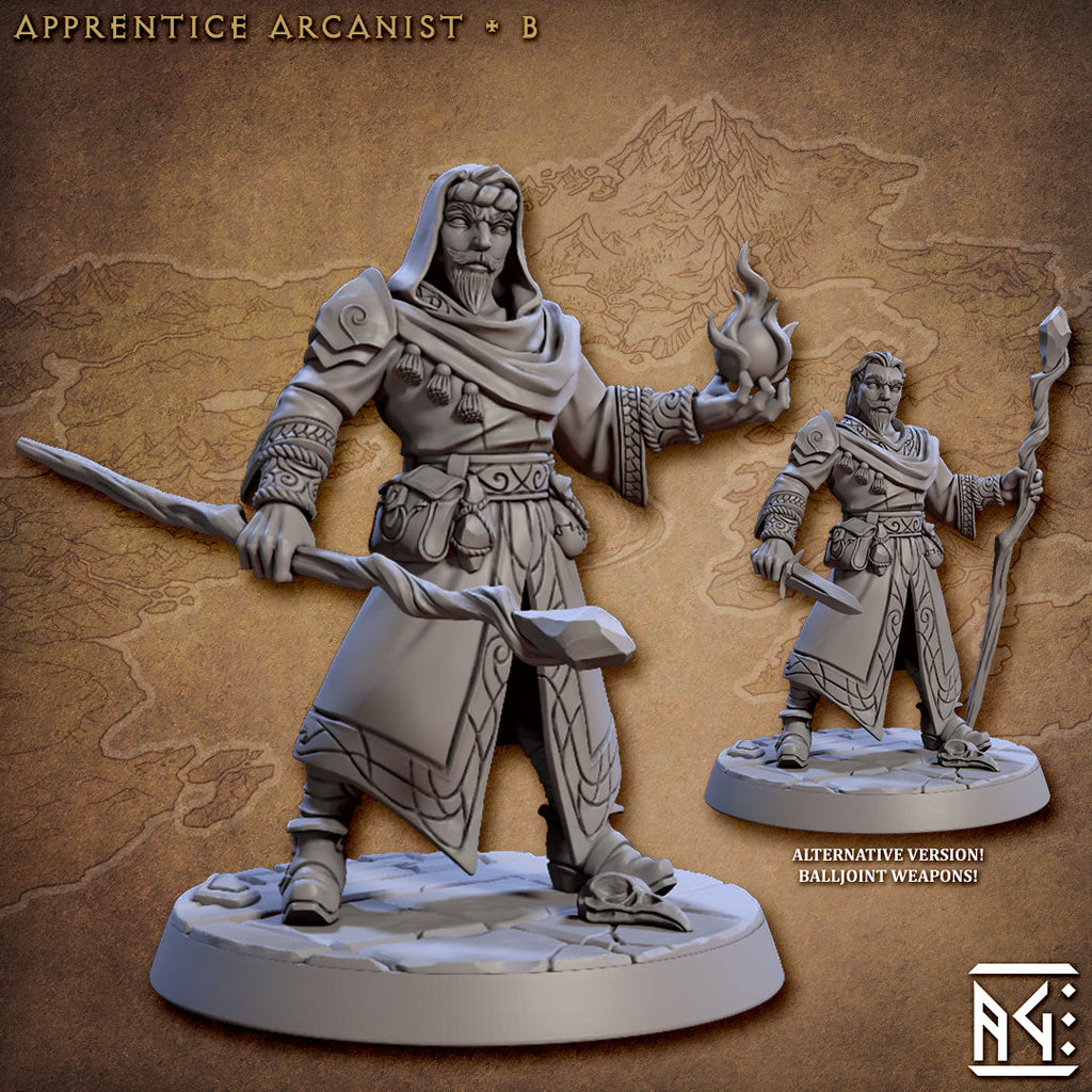 Apprentice Arcanist Miniatures | Arcanist Guild | Fantasy D&D Miniature | Artisan Guild