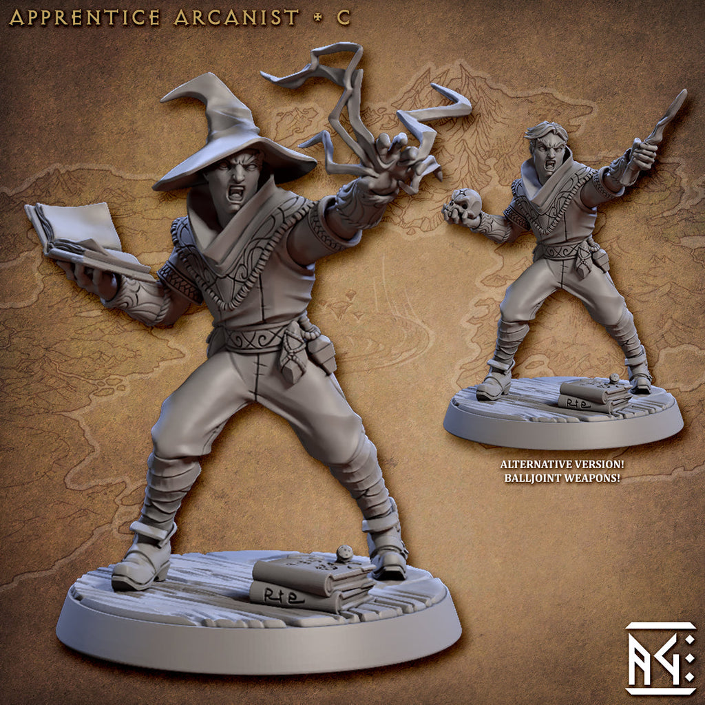 Apprentice Arcanist Miniatures | Arcanist Guild | Fantasy D&D Miniature | Artisan Guild