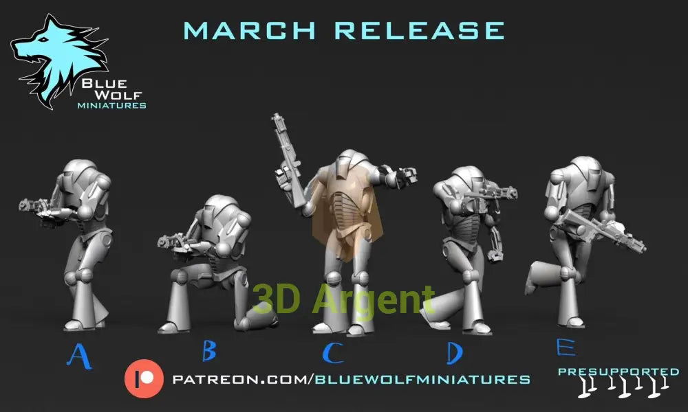 Arctic B2 Droids Star Wars Legion 3D Printed Resin BlueWolf Miniatures