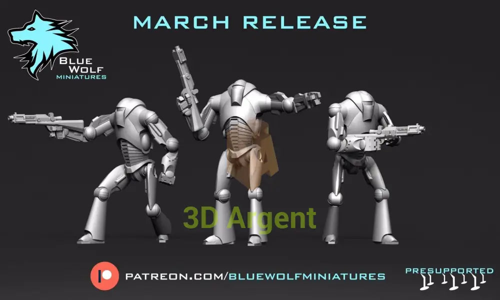 Arctic B2 Droids Star Wars Legion 3D Printed Resin BlueWolf Miniatures