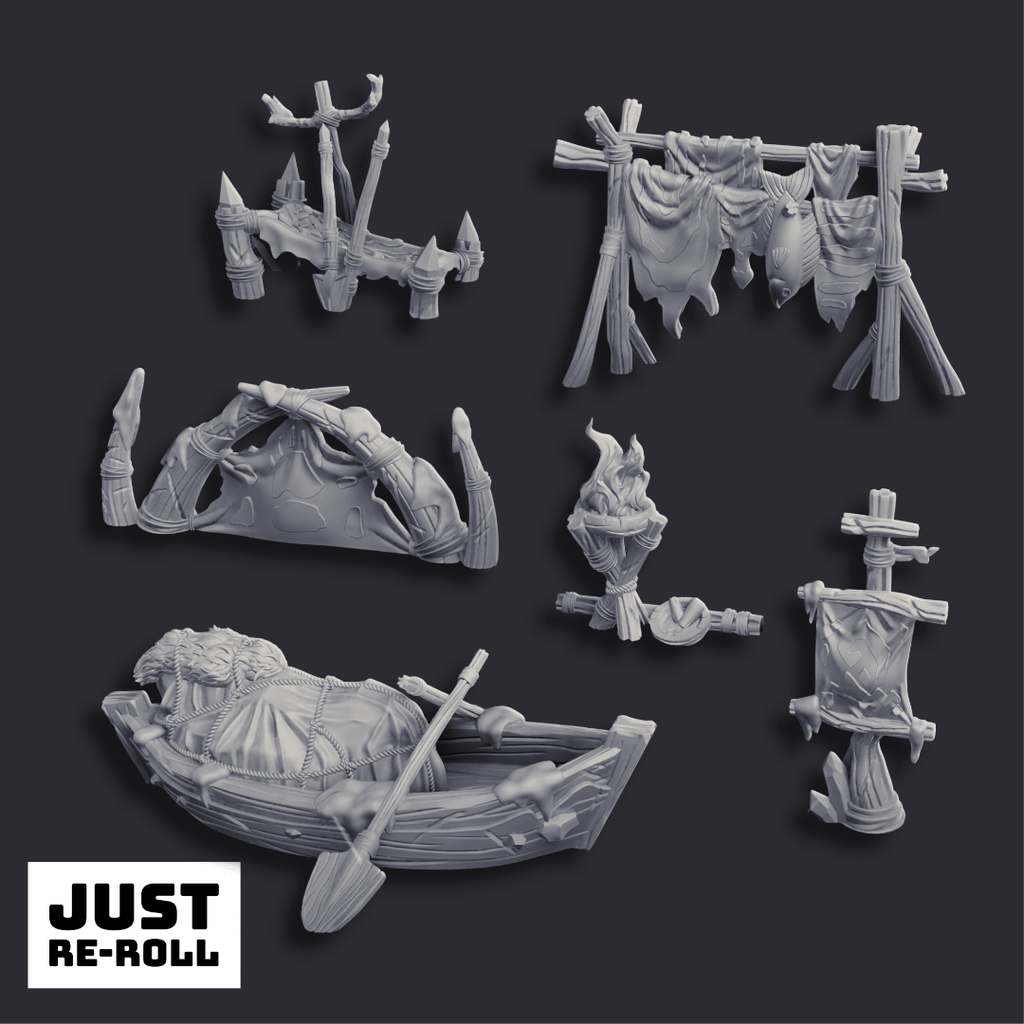 Arctic Camp Props - 3D Printed Miniature Terrain