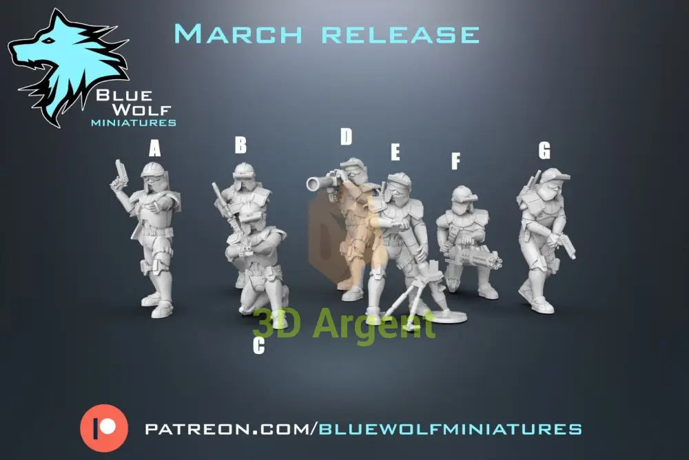 ARF Clone Specialists - Star Wars Legion 3D Printed Resin BlueWolf Miniatures