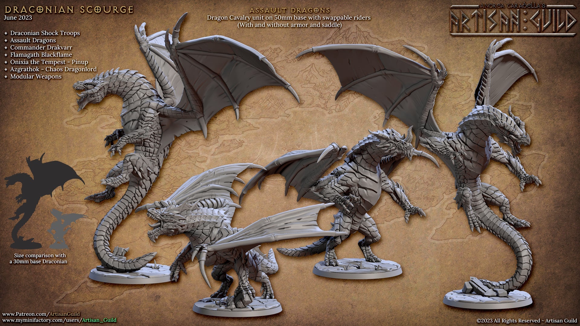Assault Dragon Miniatures | Draconian Scourge | Fantasy D&D Miniature | Artisan Guild