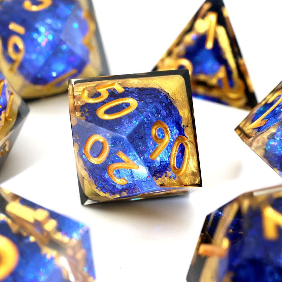 Azure Depths | Geode Dice | 7 Piece Set