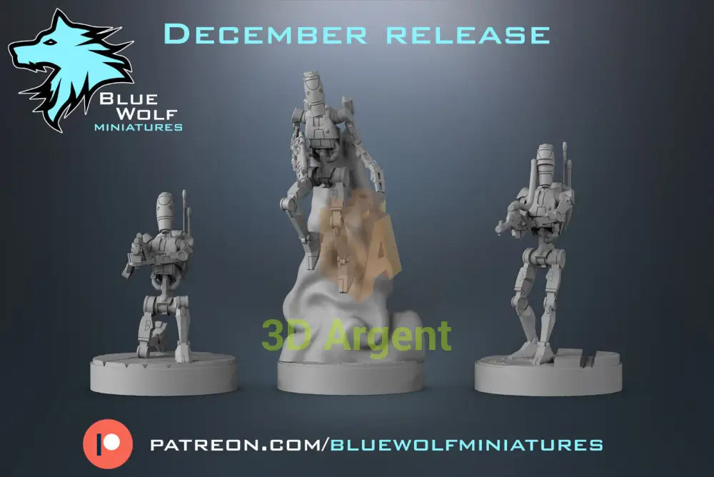 B1 Battle Droids 7 version Star Wars Legion 3D Printed Resin BlueWolf Miniatures