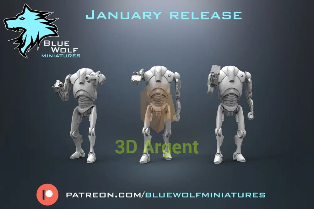 B2 RP Super  Battle Droids Star Wars Legion 3D Printed Resin BlueWolf Miniatures
