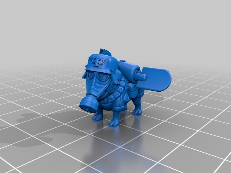 Pug Marines  set of 4 3d printed proxie Wargames comes with 25mm base