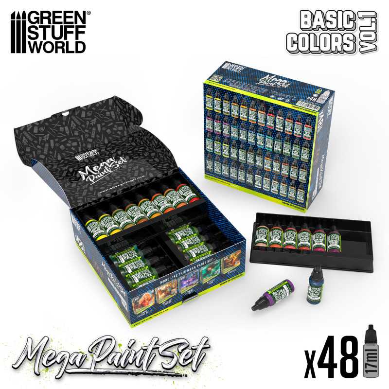 Green Stuff World Basic Colors Mega Paint Set - Vol. 1.0