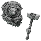 Bear Hammer & Shield Primal Hounds Conversion Bits For 28mm 32mm Sci-fi Space Knights