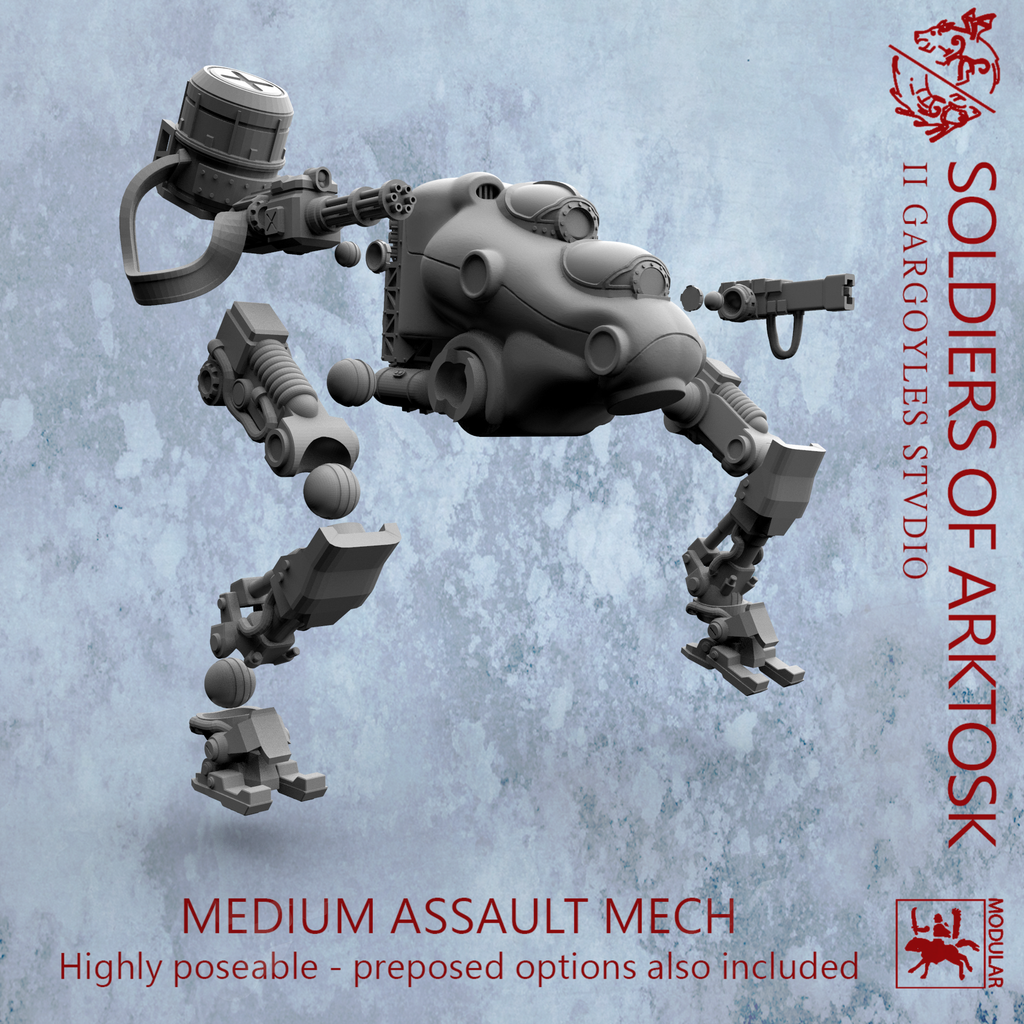 Soldiers of Arktosk - Medium Assault Mech | Modular War Machine for the Battlefield