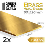 Green Stuff World: Brass Metal Sheets 60 x 120mm - 2pc