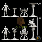 Braziers Terrain 6x - Dungeons and Dragons (D&D), DragonLance, Frostgrave, Fantasy 3D Printed Resin Miniatures (Copy)