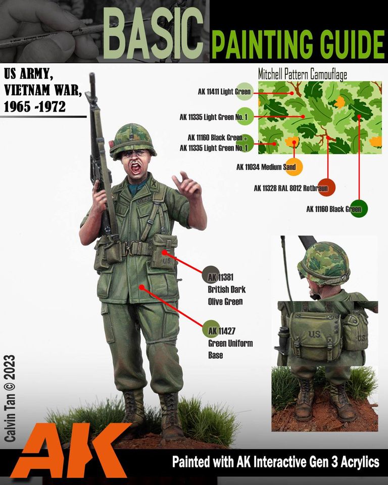 AK Interactive - Vietnam Green And Camouflage Colors 3G