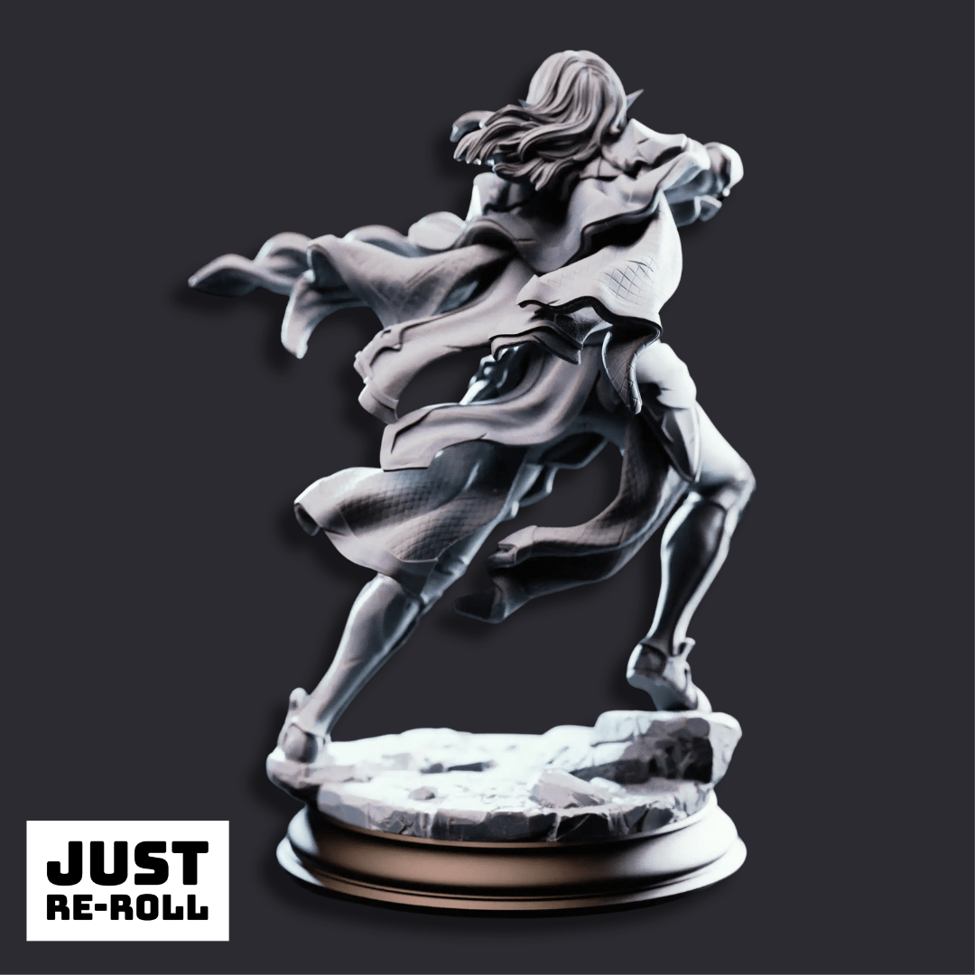 Cerindelia of House Verani High Elf Spellsword - 3D Printed Rogue Character Miniature
