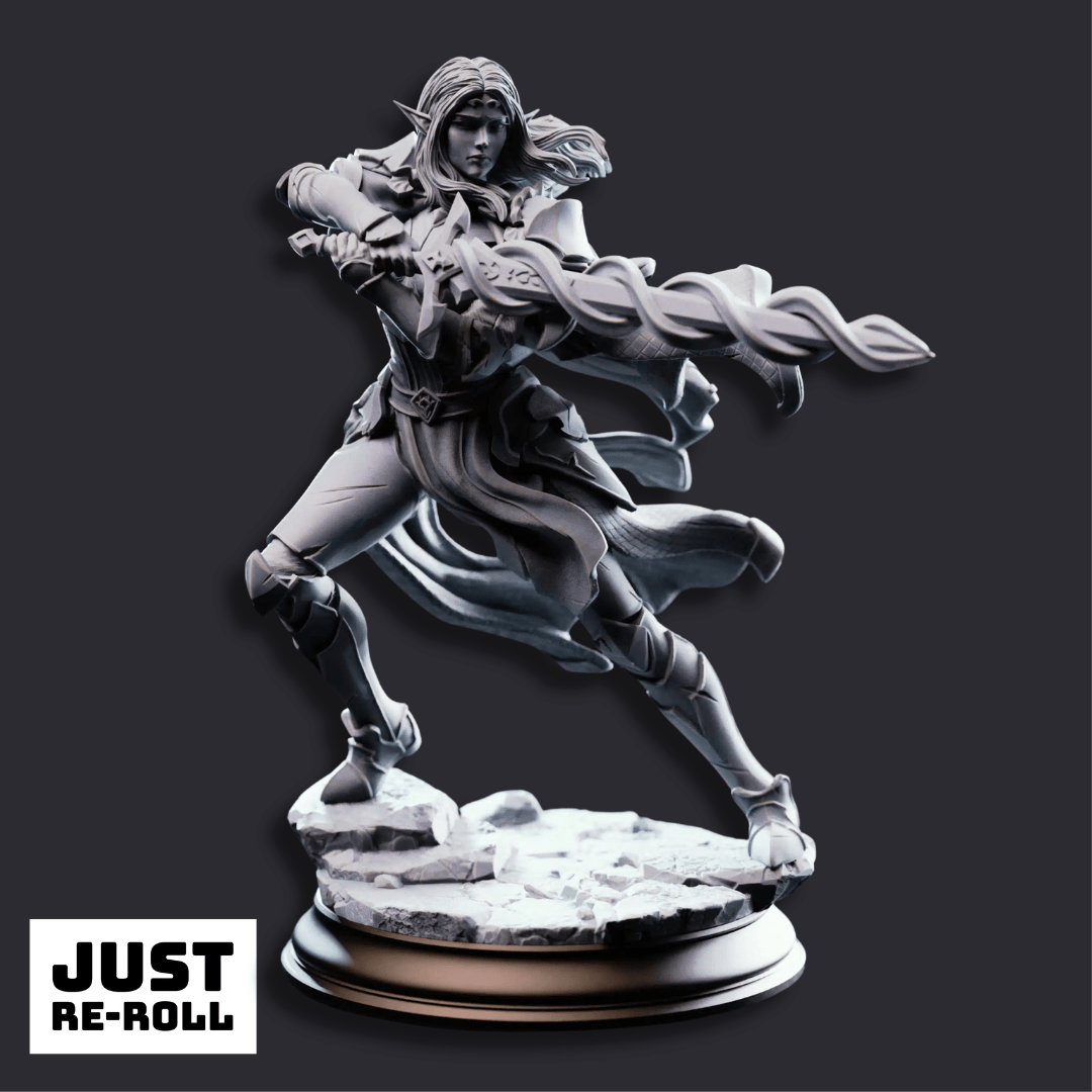 Cerindelia of House Verani High Elf Spellsword - 3D Printed Rogue Character Miniature