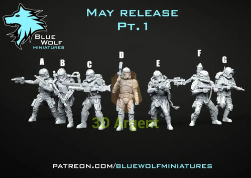 Clone Remnant Troopers Star Wars Legion 3D Printed Resin BlueWolf Miniatures