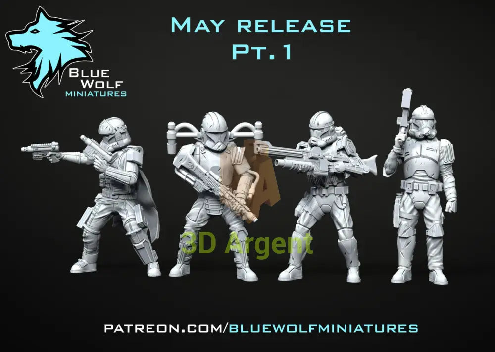 Clone Remnant Troopers Star Wars Legion 3D Printed Resin BlueWolf Miniatures