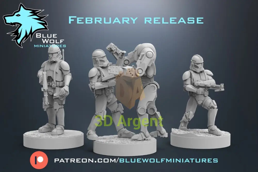 Commander Gree 3 poses- Star Wars Legion 3D Printed Resin BlueWolf Miniatures