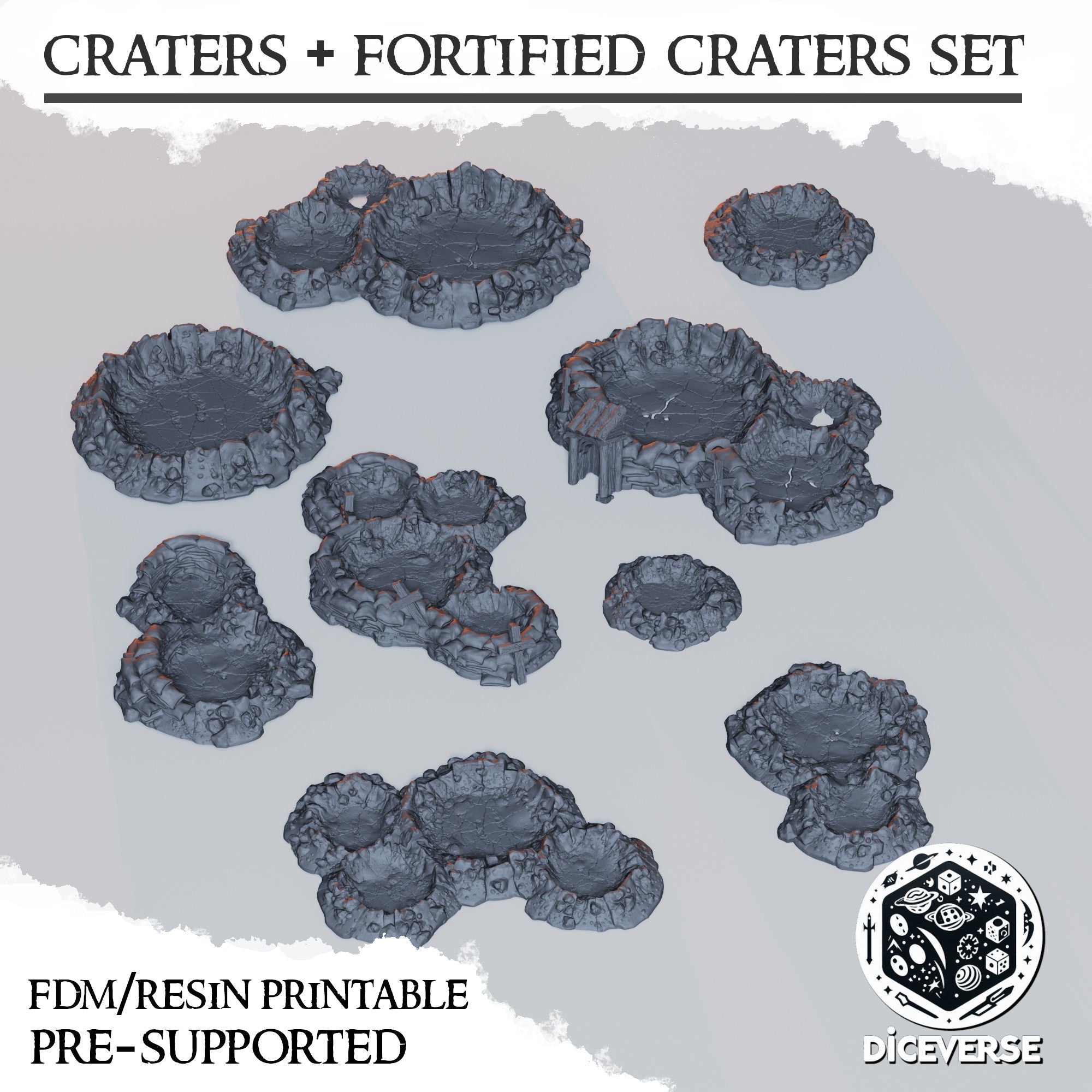 Craters Terrain | Trench Grimdark | Diceverse