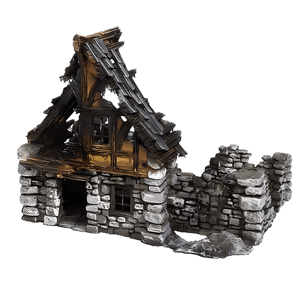 Ruined Medieval House C - 28mm DND/Wargame/RPG Terrain
