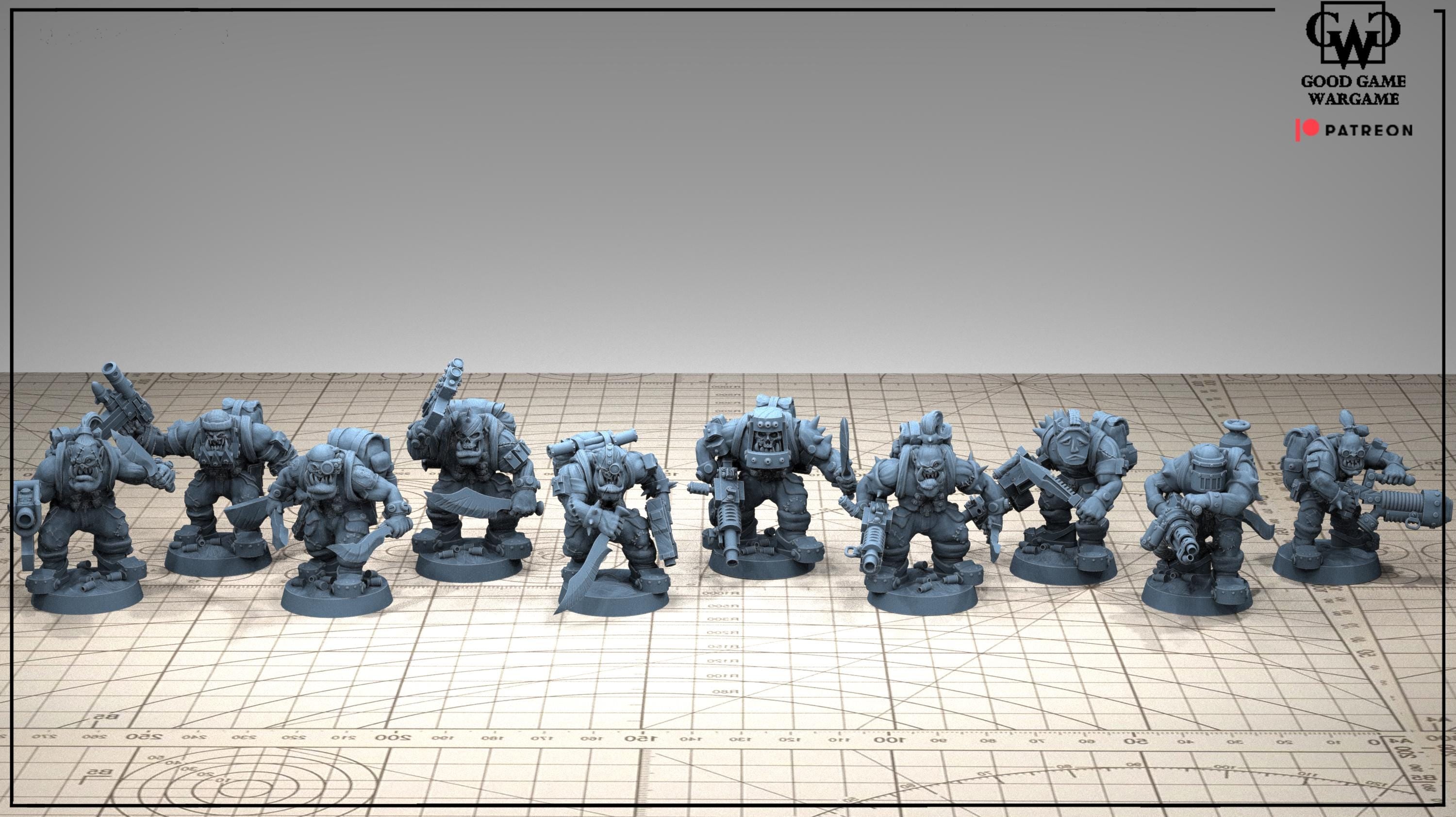 Ork Biga Tooth Boyz - Hwt - Unit by GGW (5 figures supplied)