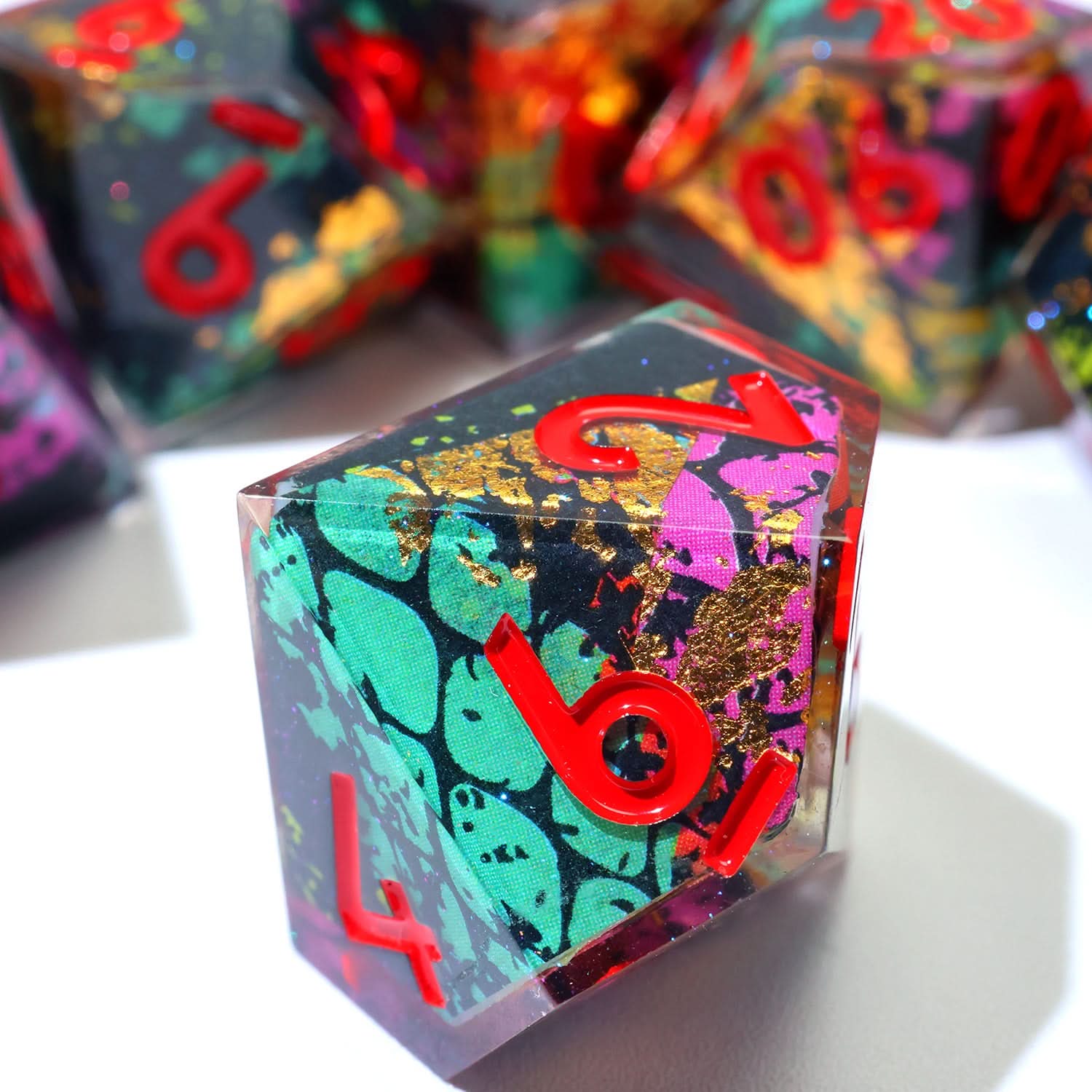 Voltaic Bloom | Art Core Dice | 7 Piece Set