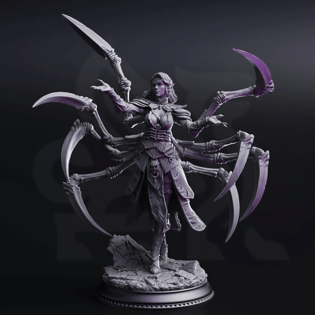 Dirthana of the Void’s Embrace Ascended Spider Sorceress - 3D Printed Monster Miniature