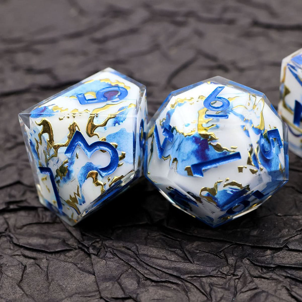 Divine Marble | Art Core Dice | 7 Piece Set