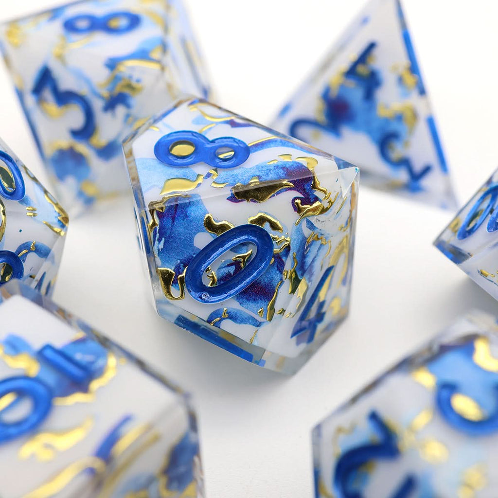 Divine Marble | Art Core Dice | 7 Piece Set