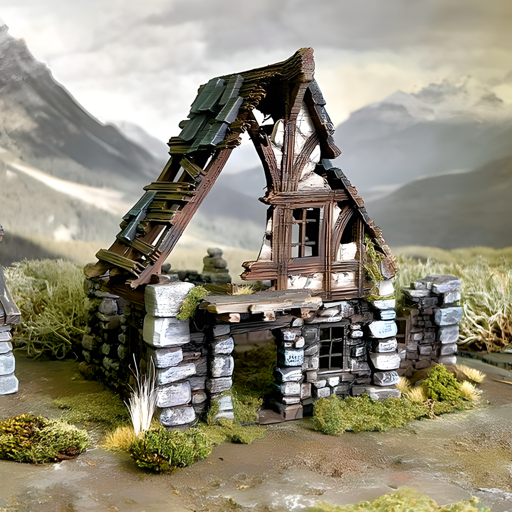 Ruined Medieval House C - 28mm DND/Wargame/RPG Terrain