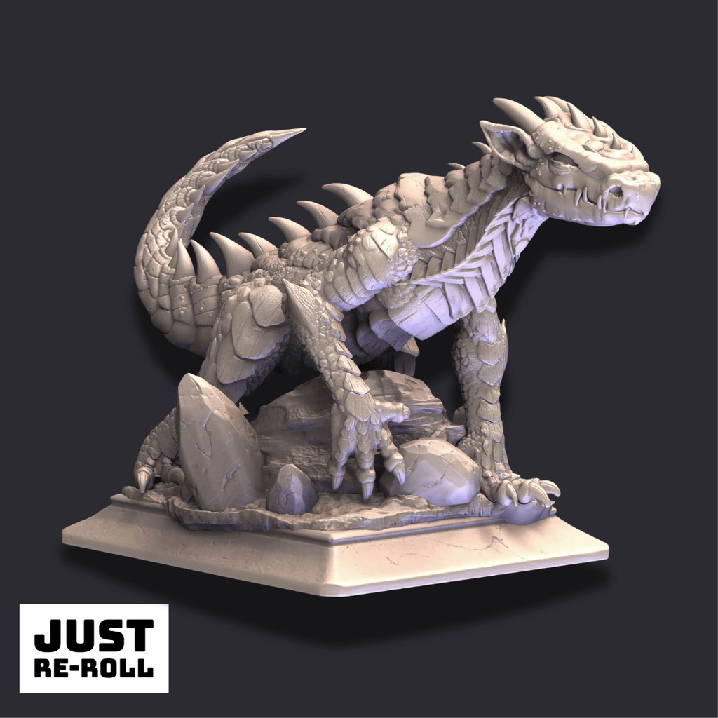 Ekerin the Silver Tail - 3D Monster Dragon Miniature