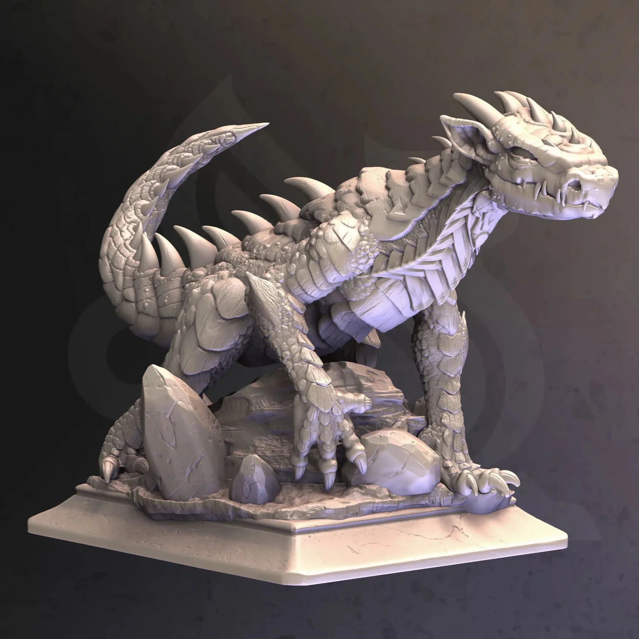 Ekerin the Silver Tail - 3D Monster Dragon Miniature