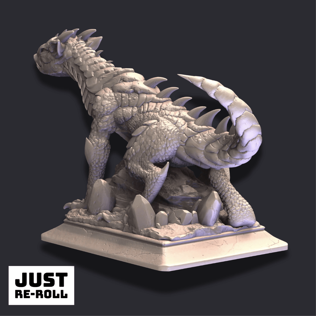 Ekerin the Silver Tail - 3D Monster Dragon Miniature