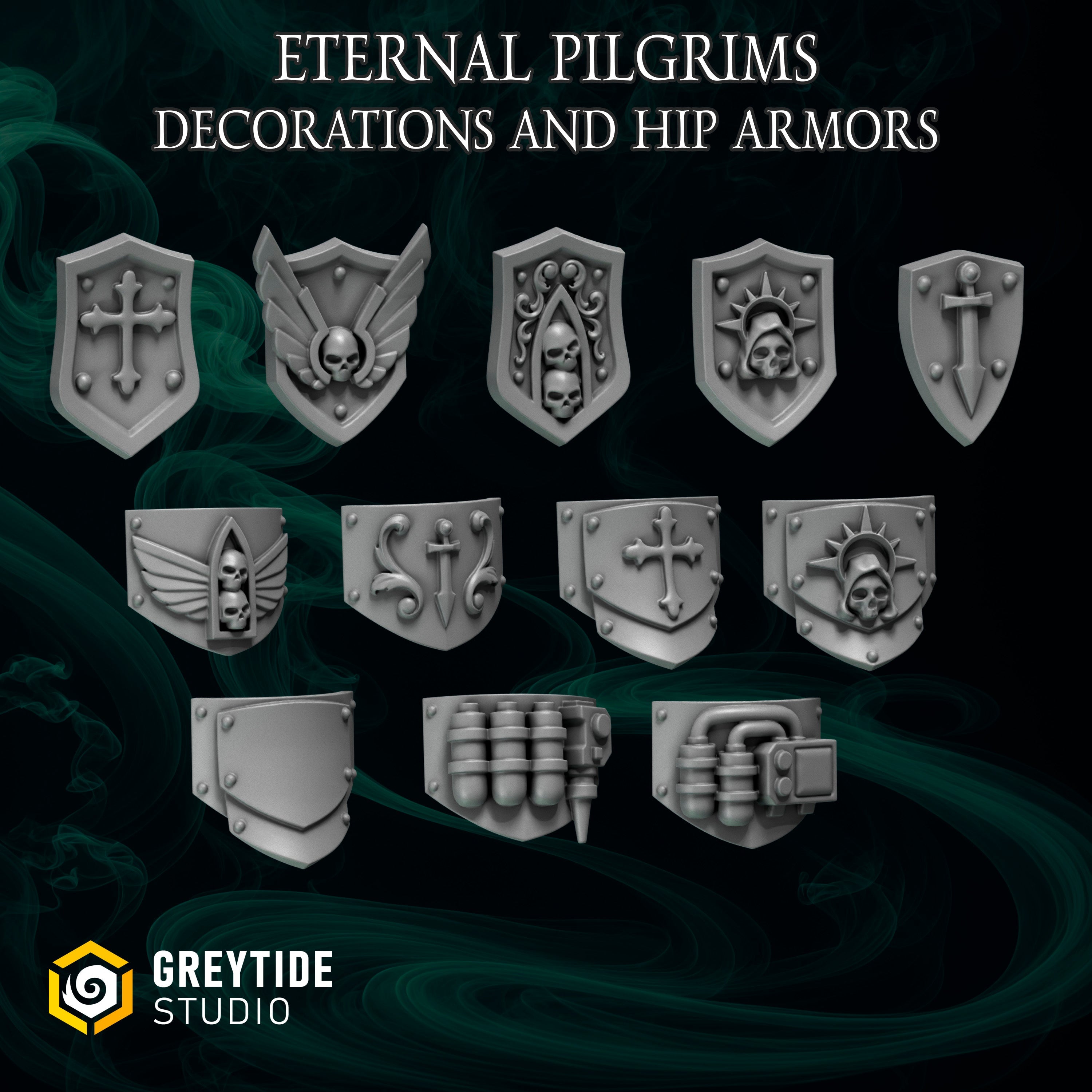 Armour Decorations | Eternal Pilgrims | Conversion Bits For 28mm 32mm Sci-fi Space Knights