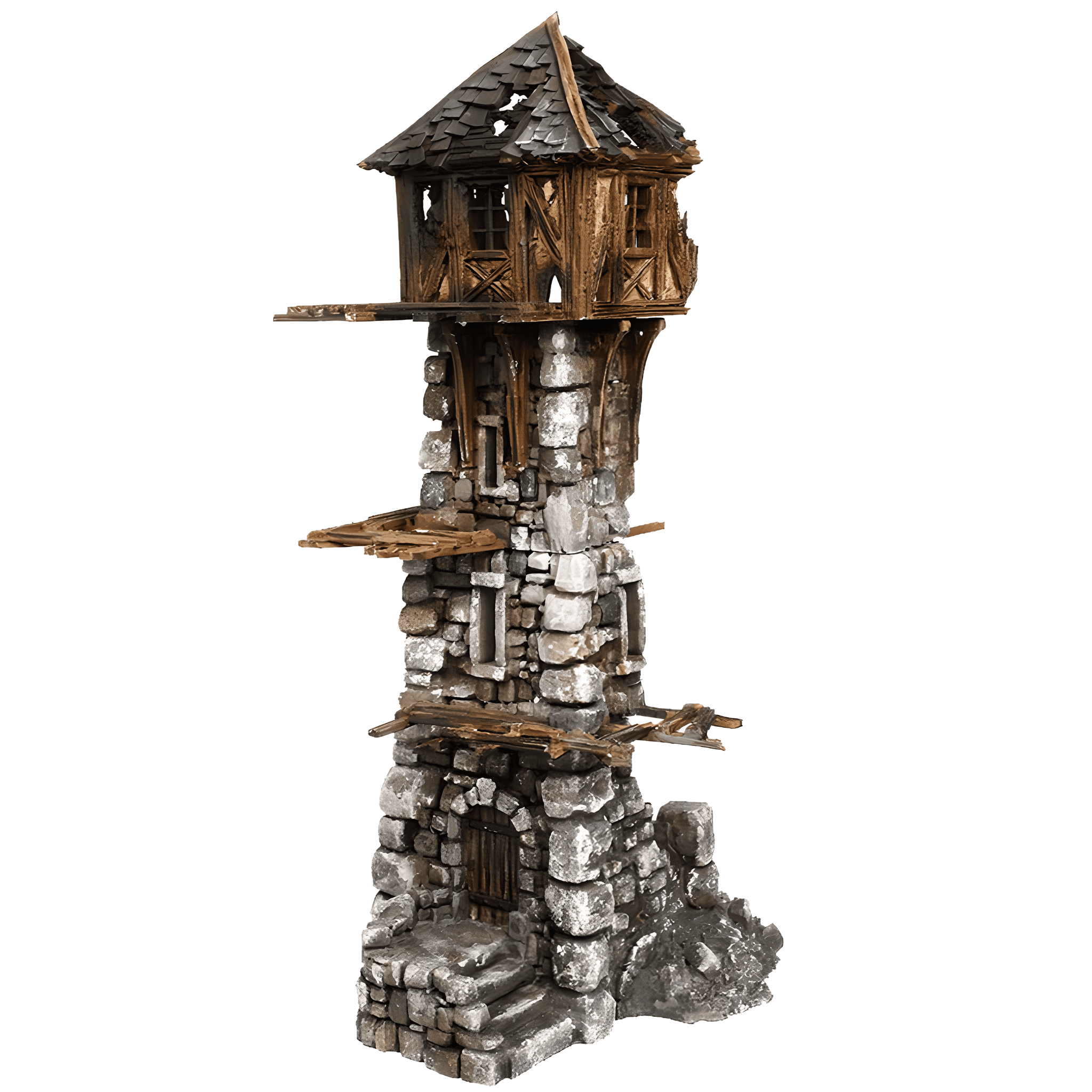 Ruined Medieval Tower - 28mm DND/Wargame/RPG Terrain