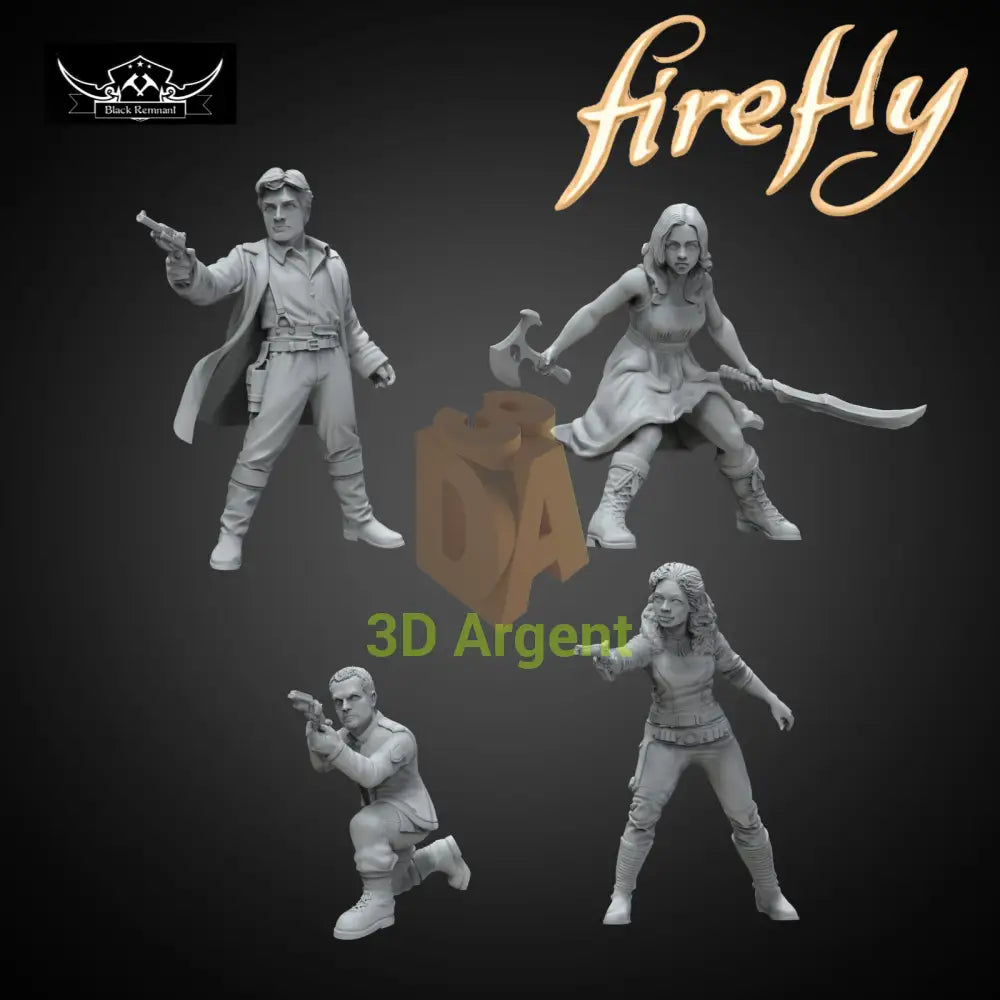 Firefly Crew 4 Miniature Bundle - Sci Fi 3D Printed Resin Figures Legion Scale