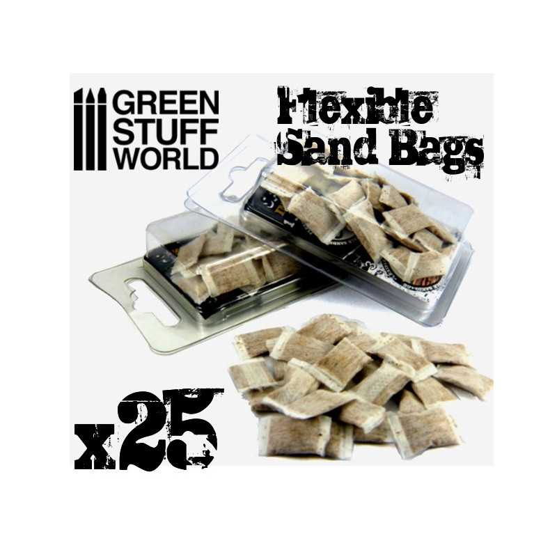 Green Stuff World: Scale Flexible Sand Bags for Dioramas and Scenery x25