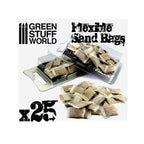 Green Stuff World: Scale Flexible Sand Bags for Dioramas and Scenery x25