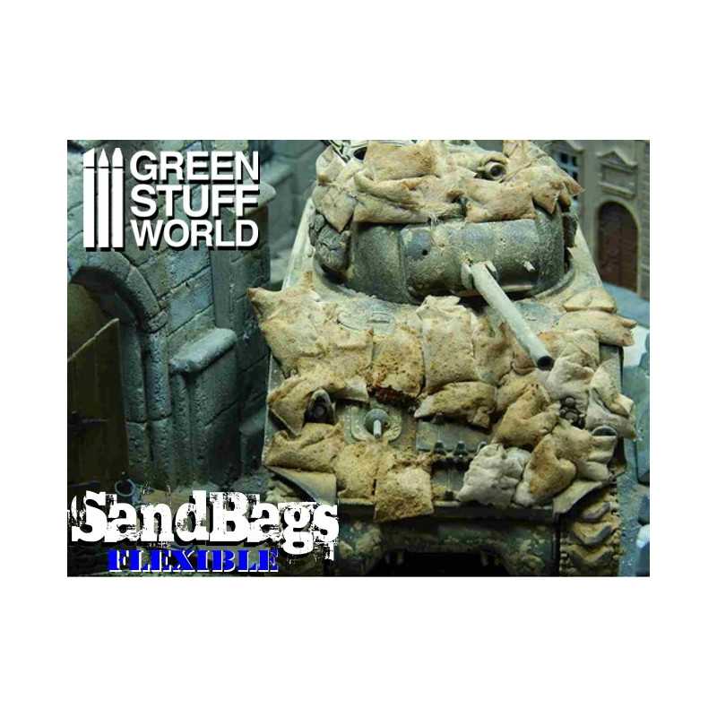 Green Stuff World: Scale Flexible Sand Bags for Dioramas and Scenery x25