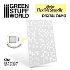 Green Stuff World - Mylar Flexible Stencils DIGITAL CAMO (5mm)