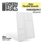 Green Stuff World - Mylar Flexible Stencils HARLEQUIN Small (6x3mm)