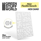 Green Stuff World - Mylar Flexible Stencils HEX CAMO (4x5mm)