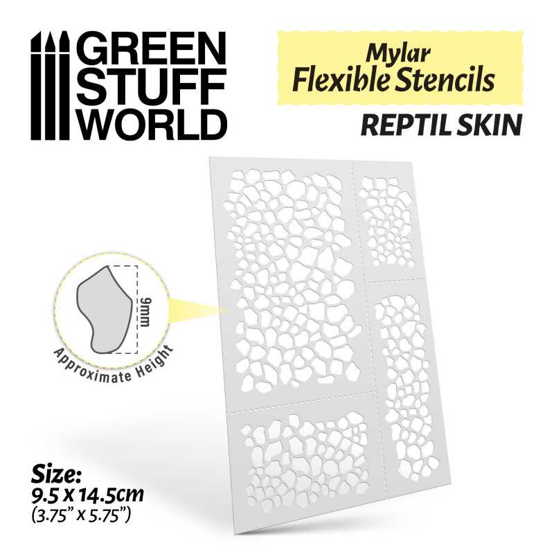Green Stuff World - Mylar Flexible Stencils REPTILE SKIN (9mm)