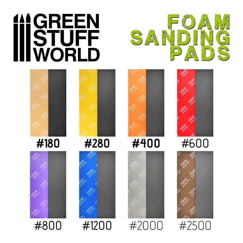 Green Stuff World Foam Sanding Pads - FINE GRIT ASSORTMENT x20