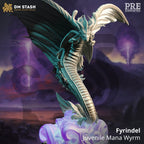 Fyrindel – Juvenile Mana Wyrm - 3D Monster Dragon Miniature