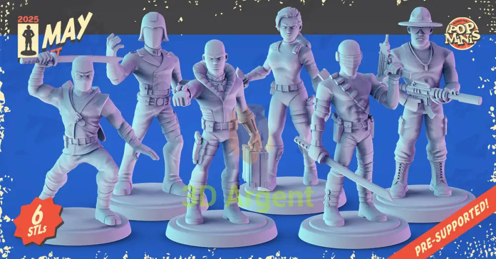 G.I. Joe Miniatures – Snake Eyes Storm Shadow Destro Cobra 32mm Resin Figures