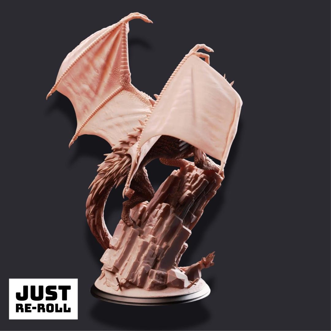 Gintharax – Adult Silver Dragon - 3D Monster Miniature